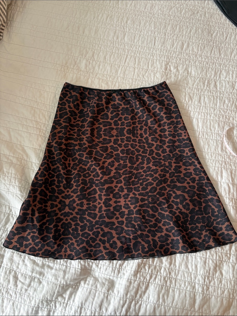 Danielle Guizio Brown and Black Leopard A-Line Skirt